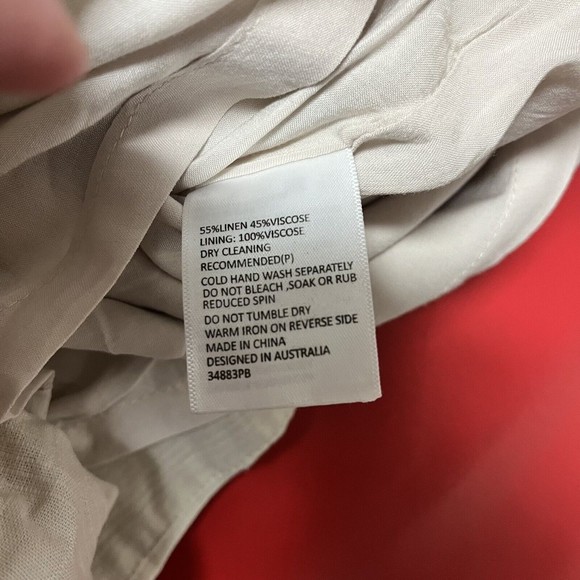 Bardot Bridgette Linen Blend Romper Womens Size 8 Front Cut-Out Nougat Color - Picture 7 of 10